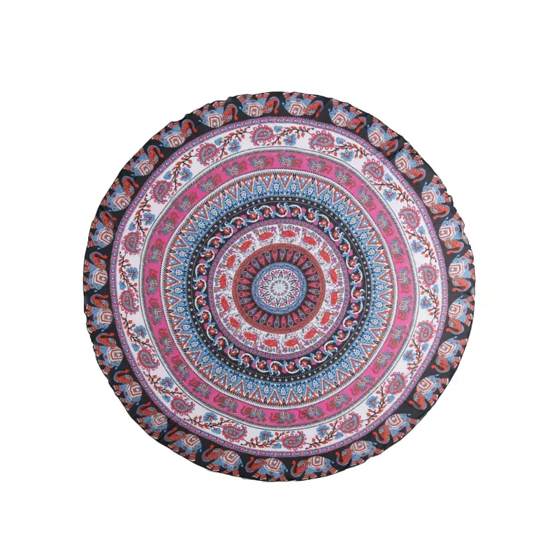 Round Anti Roll Beach Towel Chiffon Quick Dry Female Shawl Decorated National Style Scarf Wall Hanging Yoga Mat Animal Printing