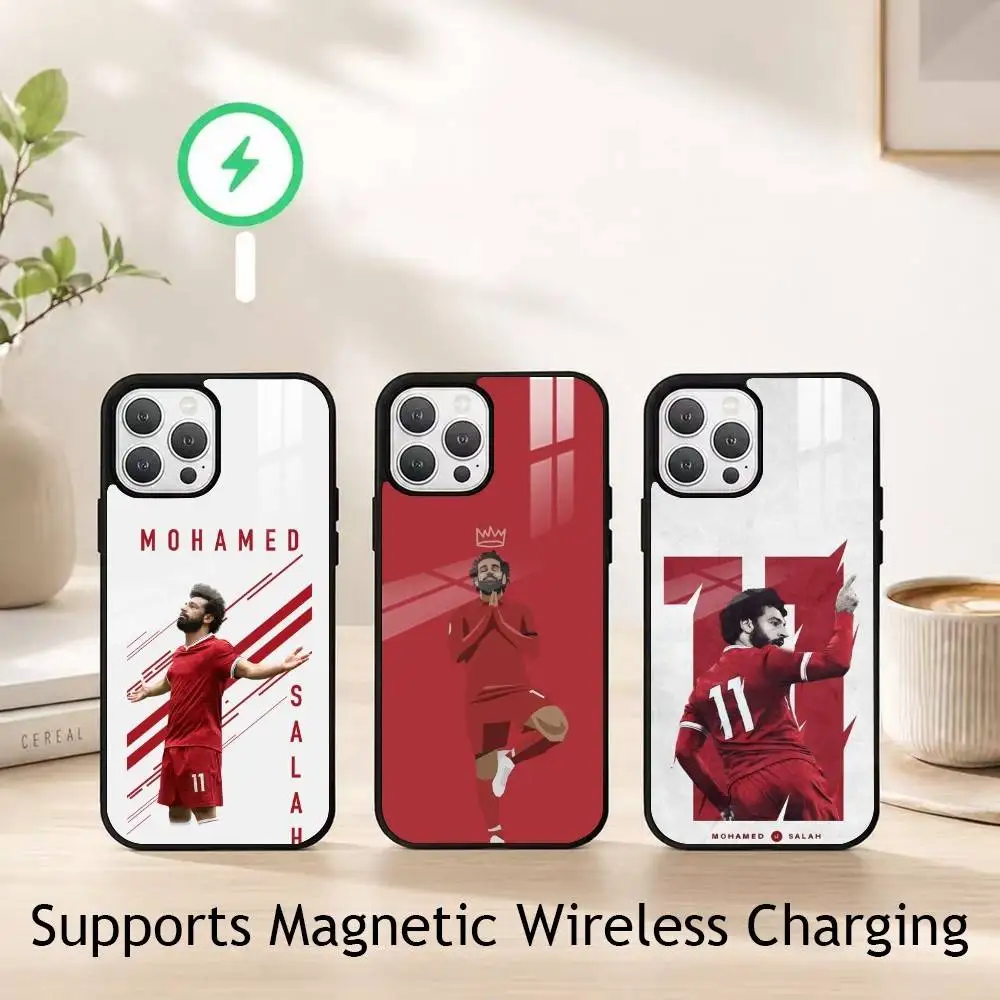 

Football Star M-Mohamed Salah Phone Case For iPhone17,16,15,14,13,12,11 Plus,Pro Supports Magnetic Wireless Charging