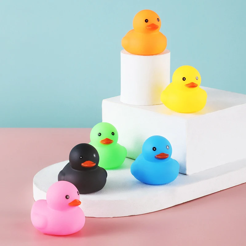 Baby Bath Toys Cute Colored Little Yellow Duck Gift Bathroom Rubber Yellow Duck Bathing Playing Water Kawaii Squeeze Float Ducks