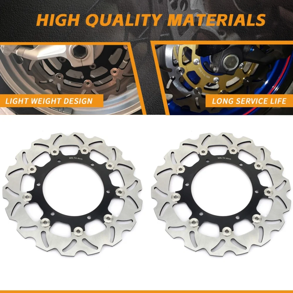 Front Brake Discs Rotors XVS 1300 V-Star / Tourer 07 08 09 10 11 12 13 XVS1300 Midnight Star Europe 07-21 14 15 16 XVS1100 00-06