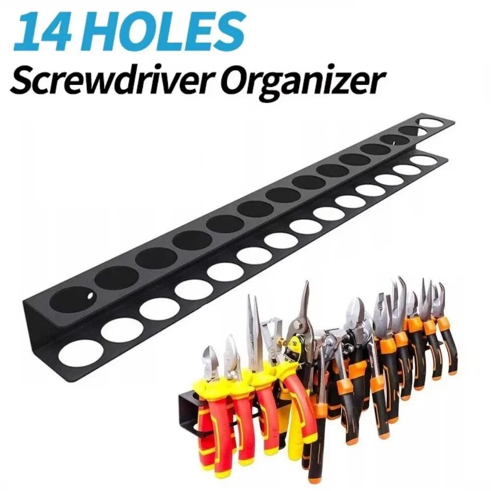 

Сверхмощные отвертки, плоскогубцы, настенная полка, 14/18/23, отверстия, экономия места, настенный держатель для плоскогубцев, черная прочная полка для хранения инструментов