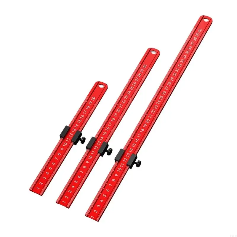 

2025 New Woodworking Ruler 20/30/40cm Measuring Ruler Scribing Ruler Slide Stop Ruler