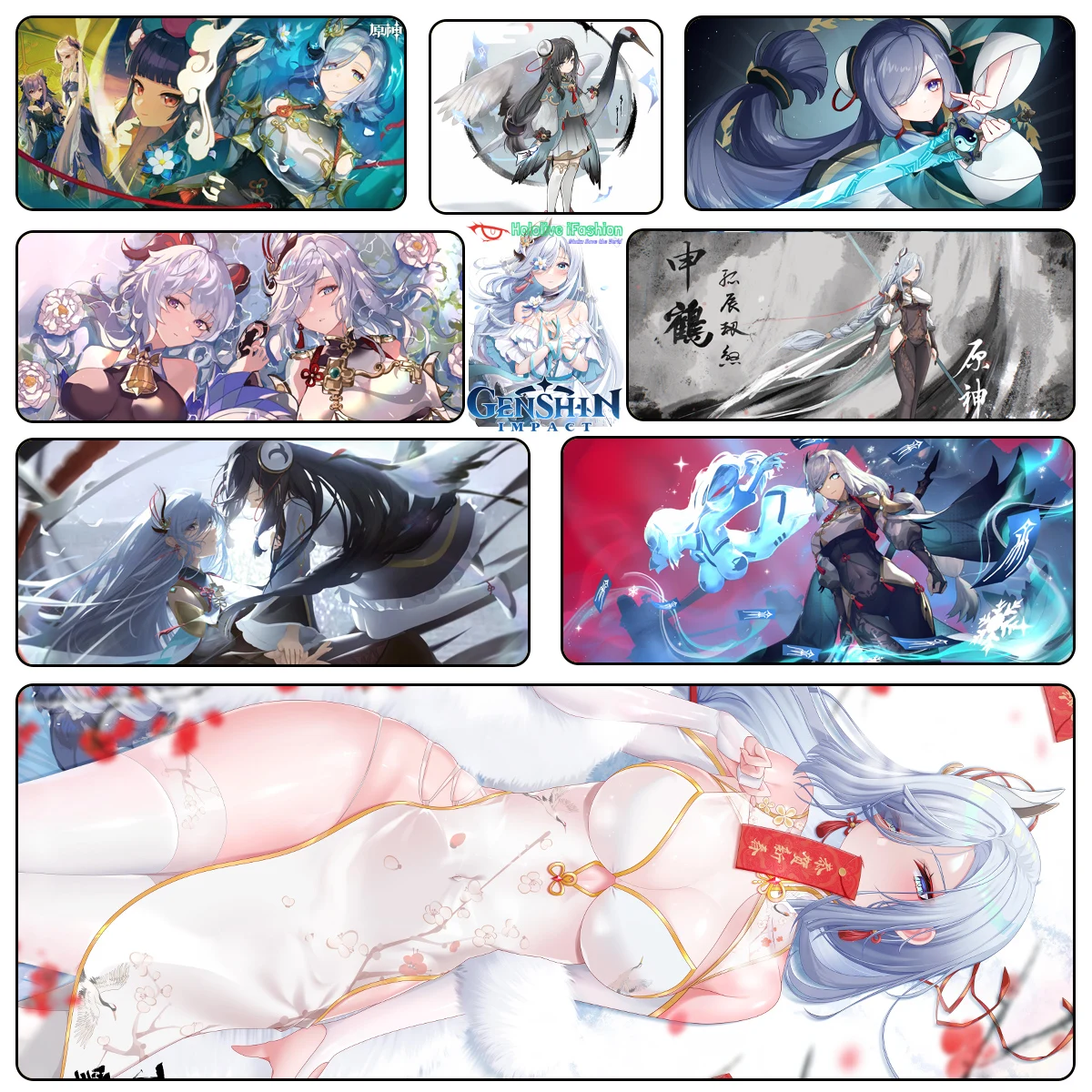 2022 New Arrival Game Genshin Impact Mouse Pad Gamer Computer Gaming New Mousepad Rubber Anti-slip Gamer Mouse Mat Keyboard Pad