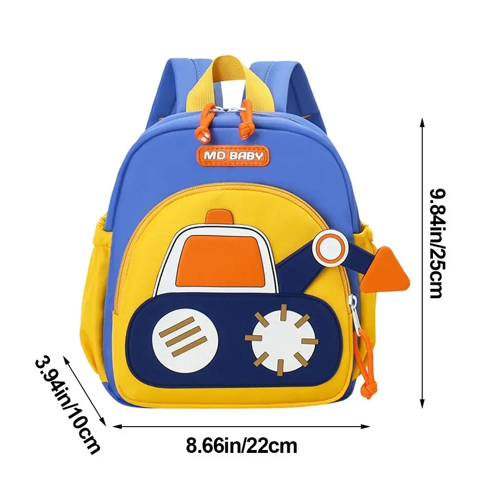 Mini Toddler Backpack for Boys Cartoon Excavators Water Resistant Kindergarten Backpack Alleviate Burden Wear-resisting