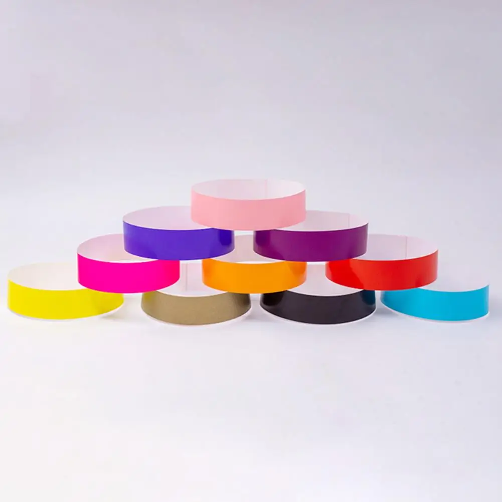 Adjustable Wristband Tape Waterproof Attendance Bracelets 100pcs Waterproof Synthetic Paper Wristbands for Events for Amusement