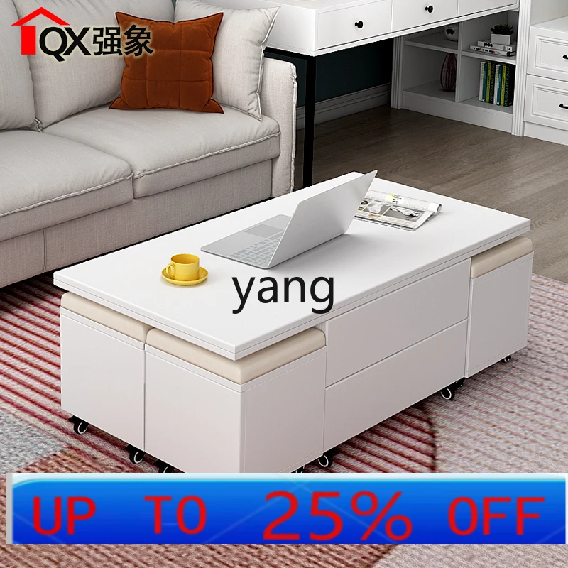 

LMM simple liftable dining table dual-purpose living room multi-functional folding dining table dining table