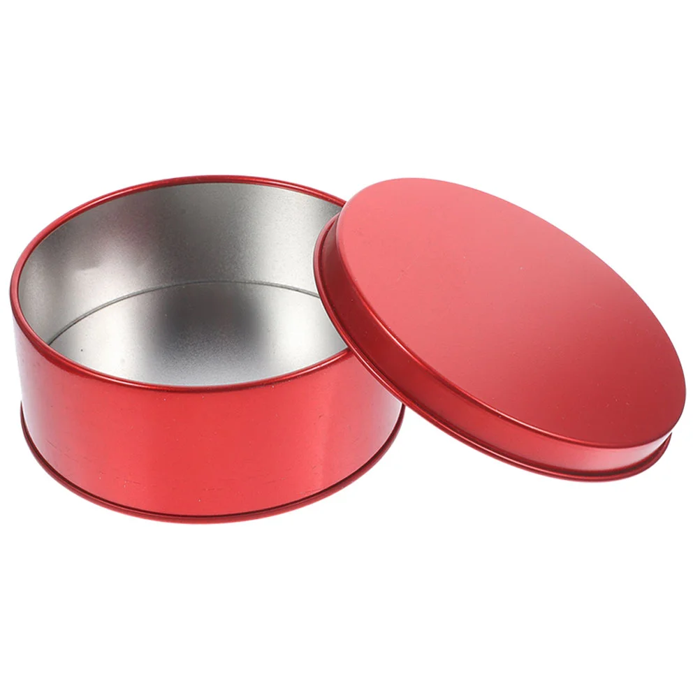 2 Pcs Baking and Cake Tin Tinplate Candy Christmas Cookie Tins Container Jars With Lids Boxes
