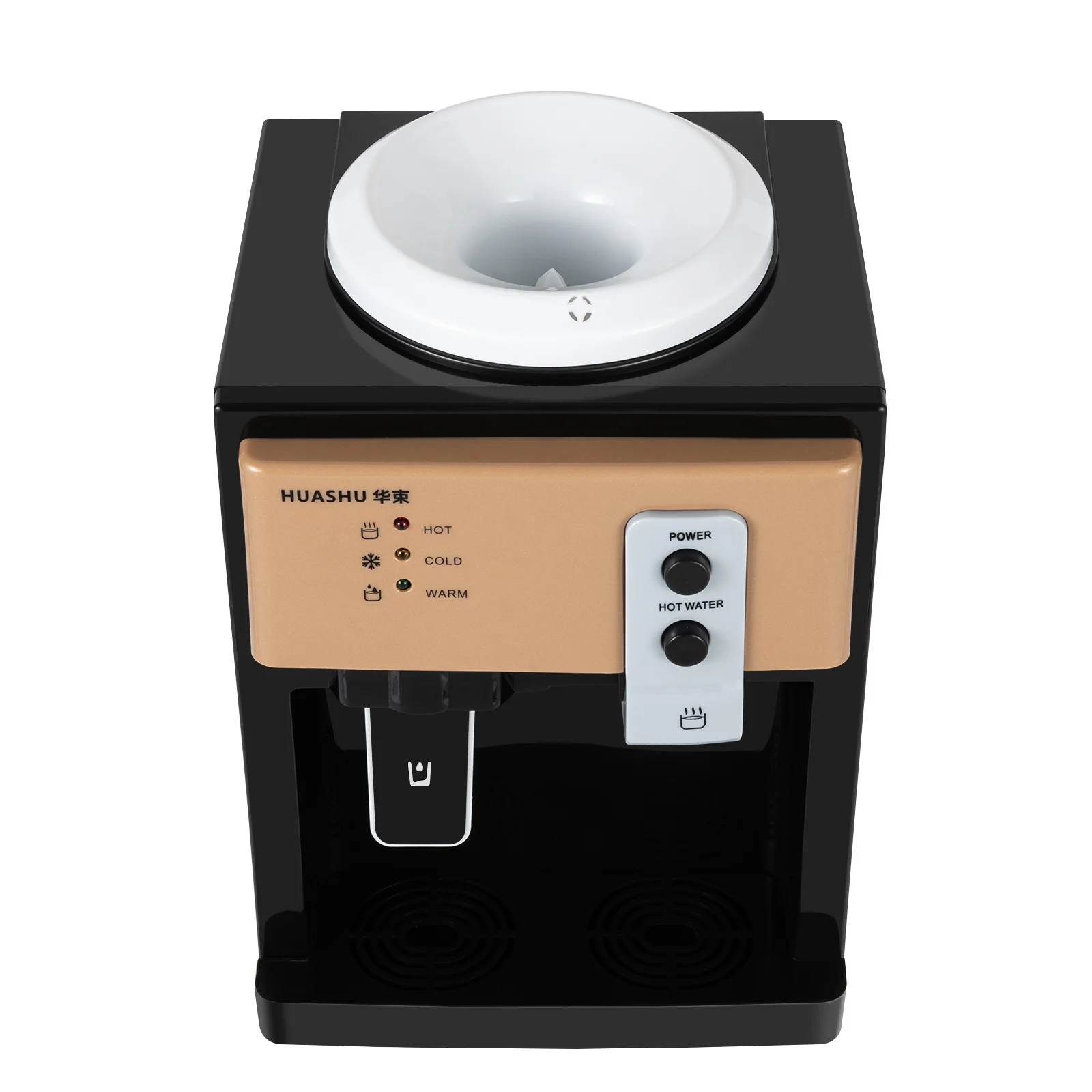 Top Loading Water Dispenser 110V Hot Cold Warm Triple Temp 304 Stainless Inner Tank Countertop Water Cooler Detachable Drip Tray One-hand Push Tap Desktop Drinking Fountain For Office Dorm Kitchen Bedroom