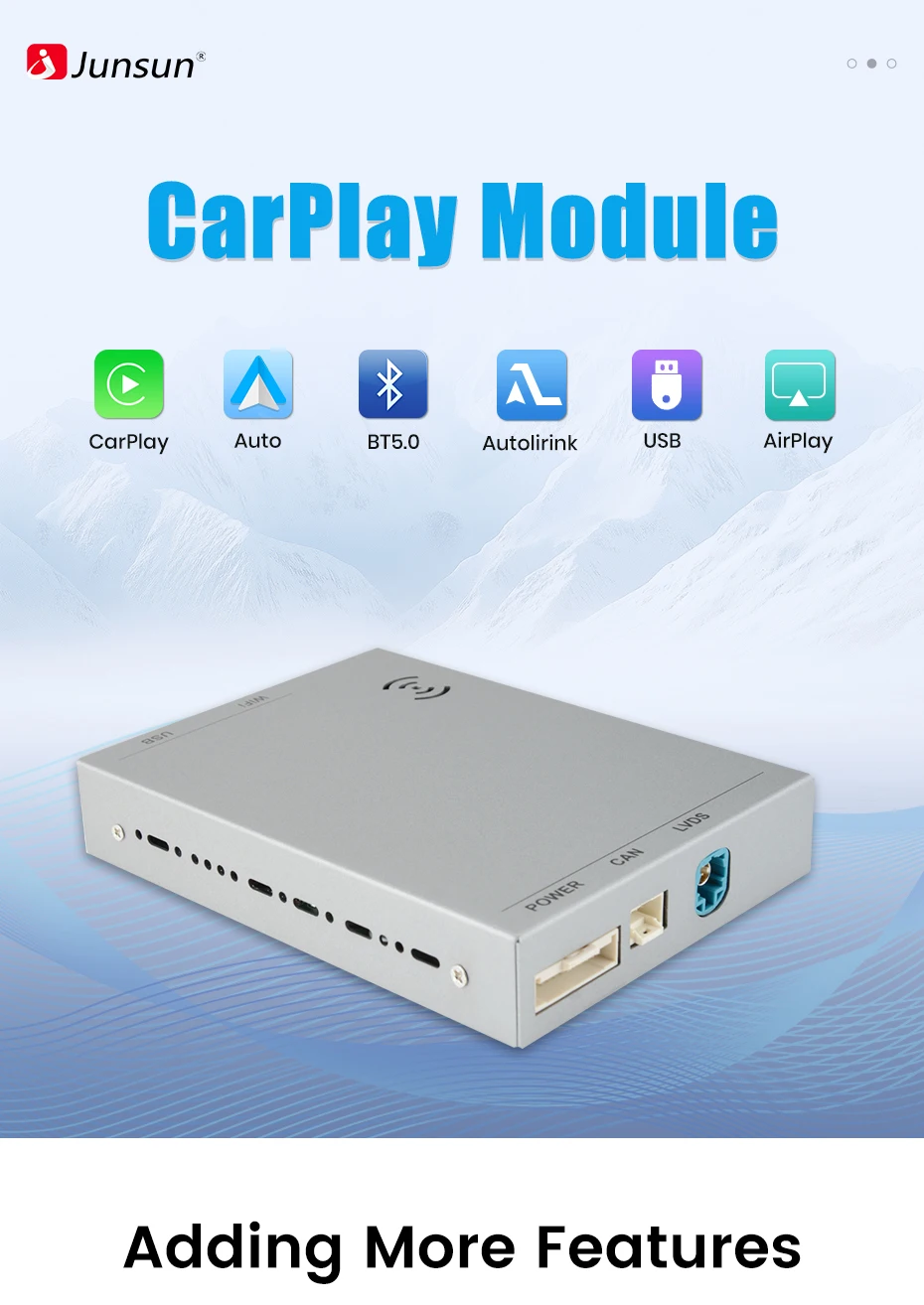 Junsun Wireless CarPlay Android Auto Modul Decoder Für Peugeot Citroen SMEG MRN Picasso C4 C5 DS4 DS3 308 508 208 3008 Airpaly – Detail 1