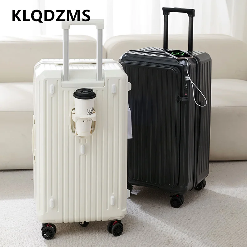 KLQDZMS Travel Luggage Side Opening Boarding Case Large Capacity Zipper Trolley Case 20
