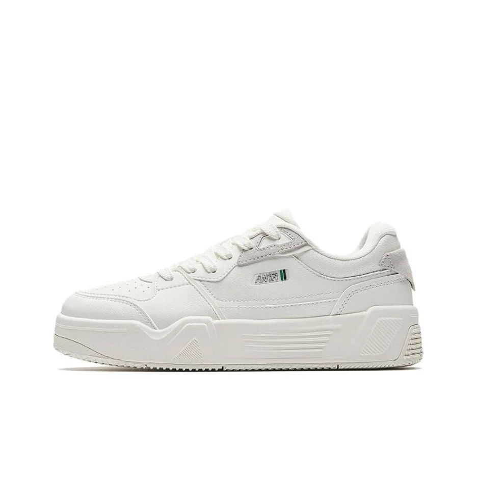 Anta C37 Series Slip Resistant Abrasion Resistant Low top Skateboard Shoes Women's Ivory White 122528027-1