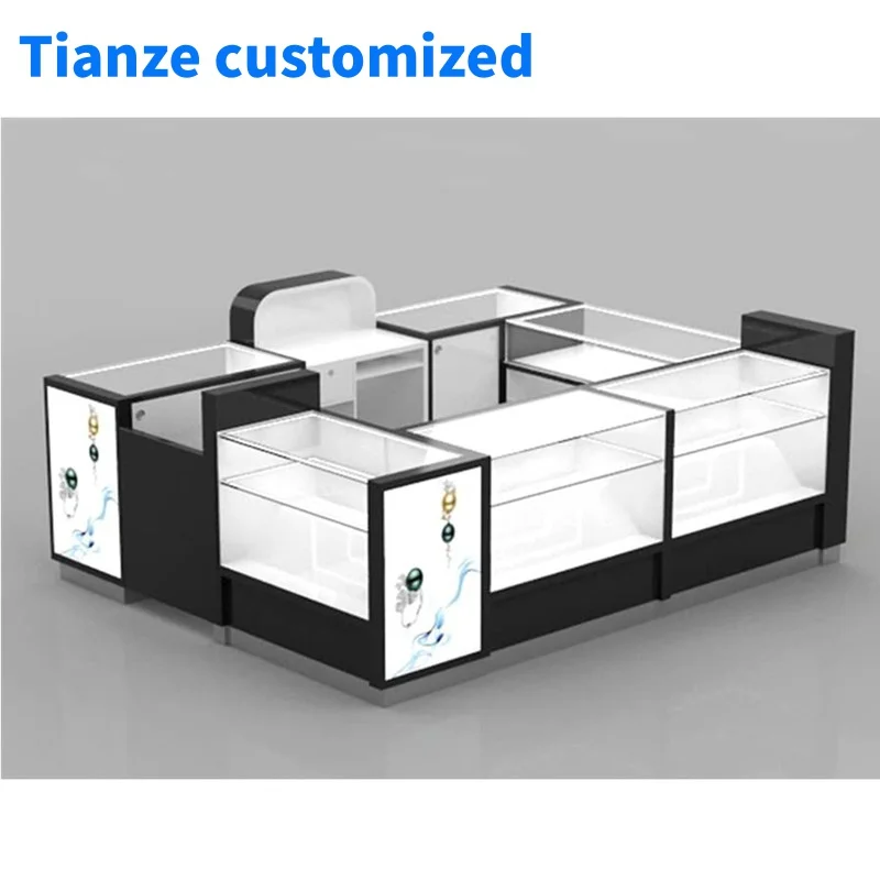 

(Customized) custom made jewelry glass display cabinet retail shop jewelry showcase counter modern shopping mall kiosk