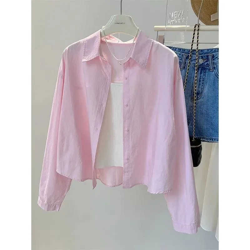 Lose Damen irt Long Sve Button Design Sonnenschutz Dünne Oberbekleidung Vielseitiges Top Koreanisches SLE Summer Faion 2025