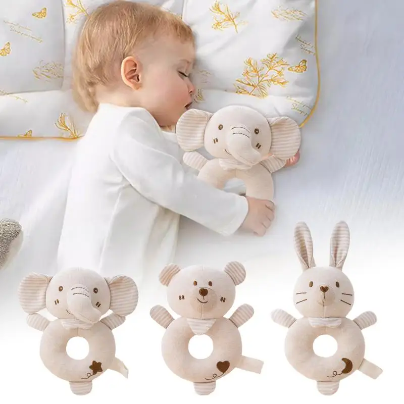 Baby Rattles 6 To 12 Months Cute Animal Soft Baby Toys Pacifiers & Teethers For Bed Time Travel Stroller Easter Crib High Chair