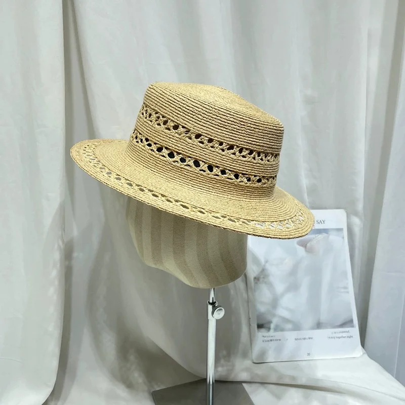 chapeau-de-paille-pour-femme-chapeau-de-marin-ajoure-respirant-et-tendance-pour-l'ete-–-chapeau-de-soleil-pour-les-vacances-a-la-plage