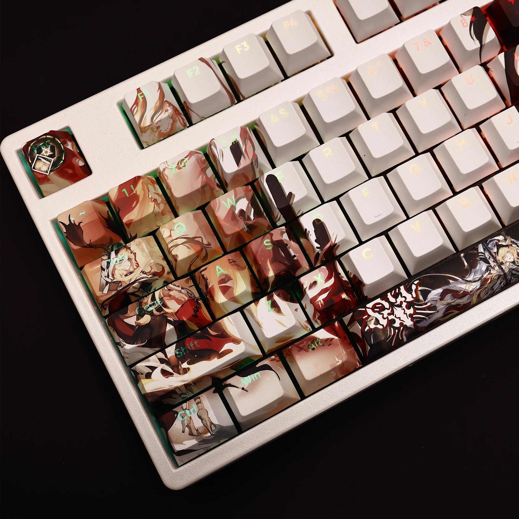 

108Keys/Set Arknights Viviana PBT Keycaps Anime Games Beauty Girl Key caps Cherry Height for DIY Mechanical Keyboards