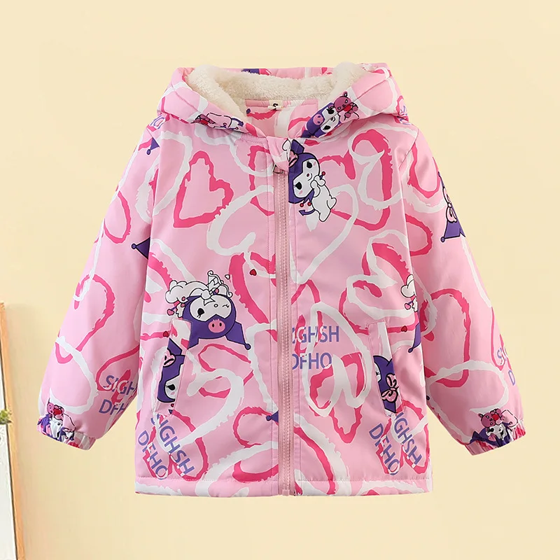 Children Clothing 2024 Autumn Winter Girls Frozen Elsa Jackets Cotton Padded Thickened Hooded Zipper Warm Outerwear Kids Coats