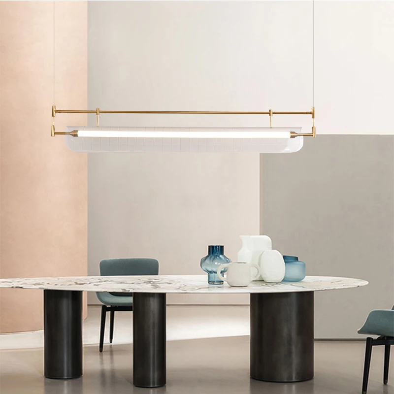 Linear pendant light Simple Art Creative Long lamp italian design Restaurant Study Office kitchen island light