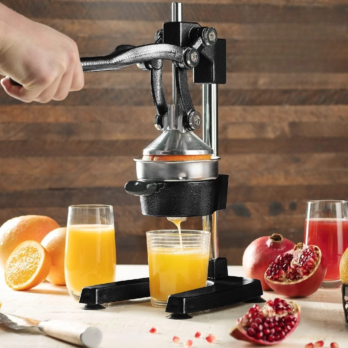 Cast Iron Citrus Juicer Extra-Large Commercial Grade Manual Hand Press Heavy Duty Countertop Squeezer for Fresh Orange Juice 2