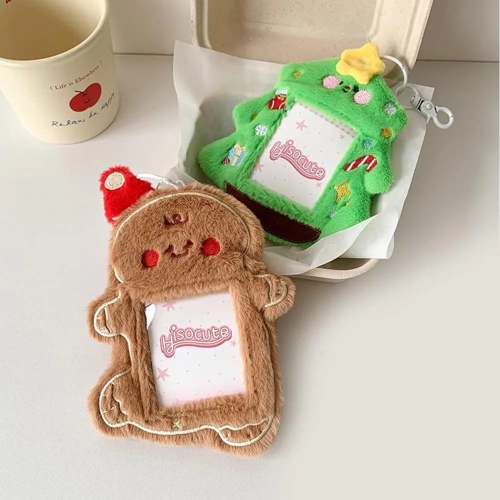 

INS 3-inch Christmas Gingerbread Man Small Card Storage Cute Soft Plush Korean Idol Star Photocard Holder Display Bag Pendant