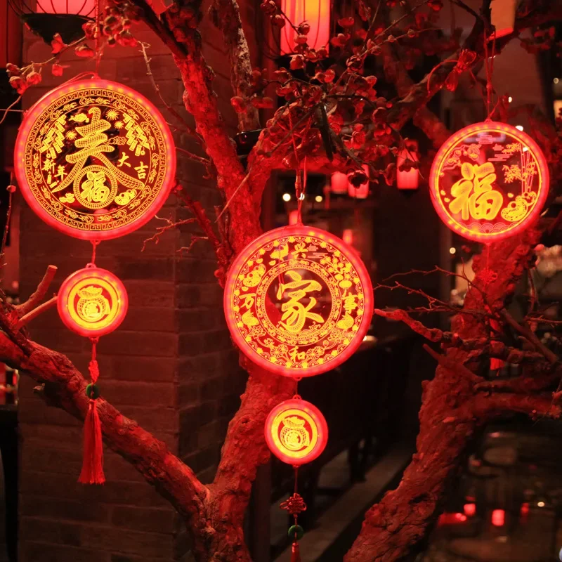 

Chinese New Year Lantern LED Red Hanging Lanterns Good Luck Pendant Lantern Spring Festival Decoration Party Supplies