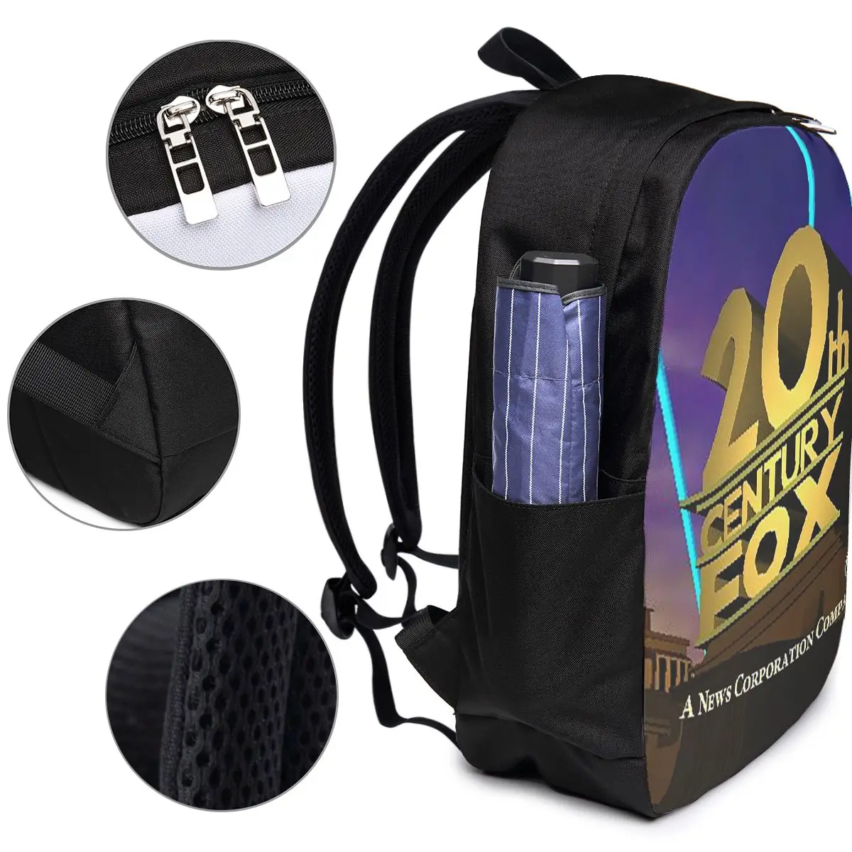 Immagine 5: Zaino classico 20th Century Fox, borsa da viaggio per notebook, borsa per computer, borsa per studenti universitari, borsa per laptop, borse a tracolla per uomo e donna