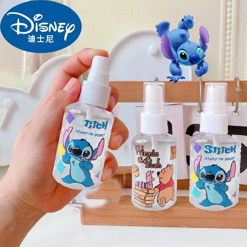 

Disney Anime Stitch Press Type Spray Bottle Kawaii Stitch Pooh Mini Portable Bottling Bottle Cartoon Empty Plastic Bottle