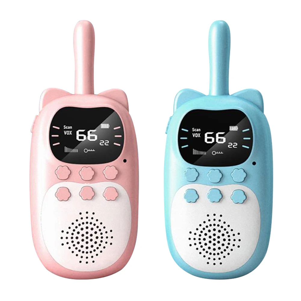 2 pçs portátil crianças walkie talkie handheld 3km rádio em dois sentidos transceptor interfone para crianças brinquedos presentes de aniversário meninos meninas