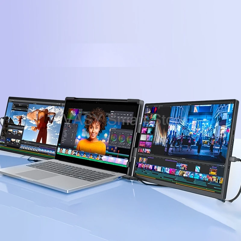 14.1 Inch Portable Dual-Screen HD Monitor IPS 16:10 Lightweight Type-C HDMI Extend Screen for Laptop Stock Trading Multi-Display