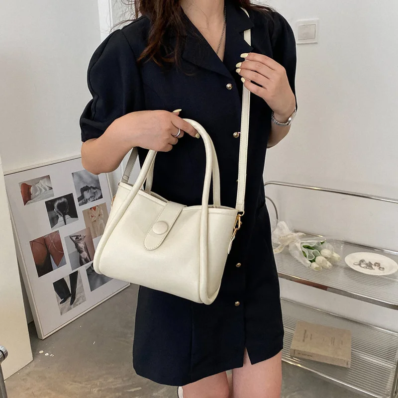 New Solid Women Top-handle Bag Large Capacity Commute Crossbody Shoulder Bags Fashion Designer Small Tote