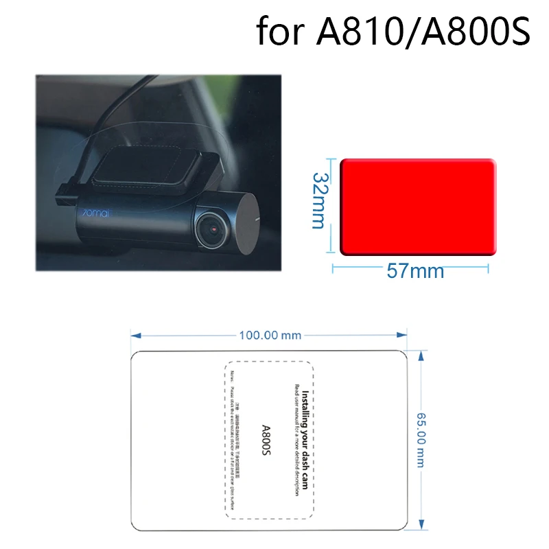 for 70mai Dash Cam Mount For 70mai Dash CamA810 4k Mount for A810 Dash Cam Smart 3M Film and Static Stickers