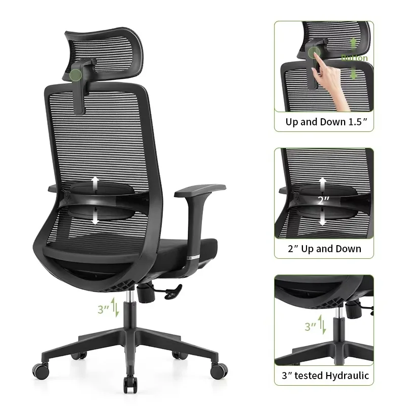 Adjustable seat mechanism office orthopedic support reclining mesh administrative computer chair