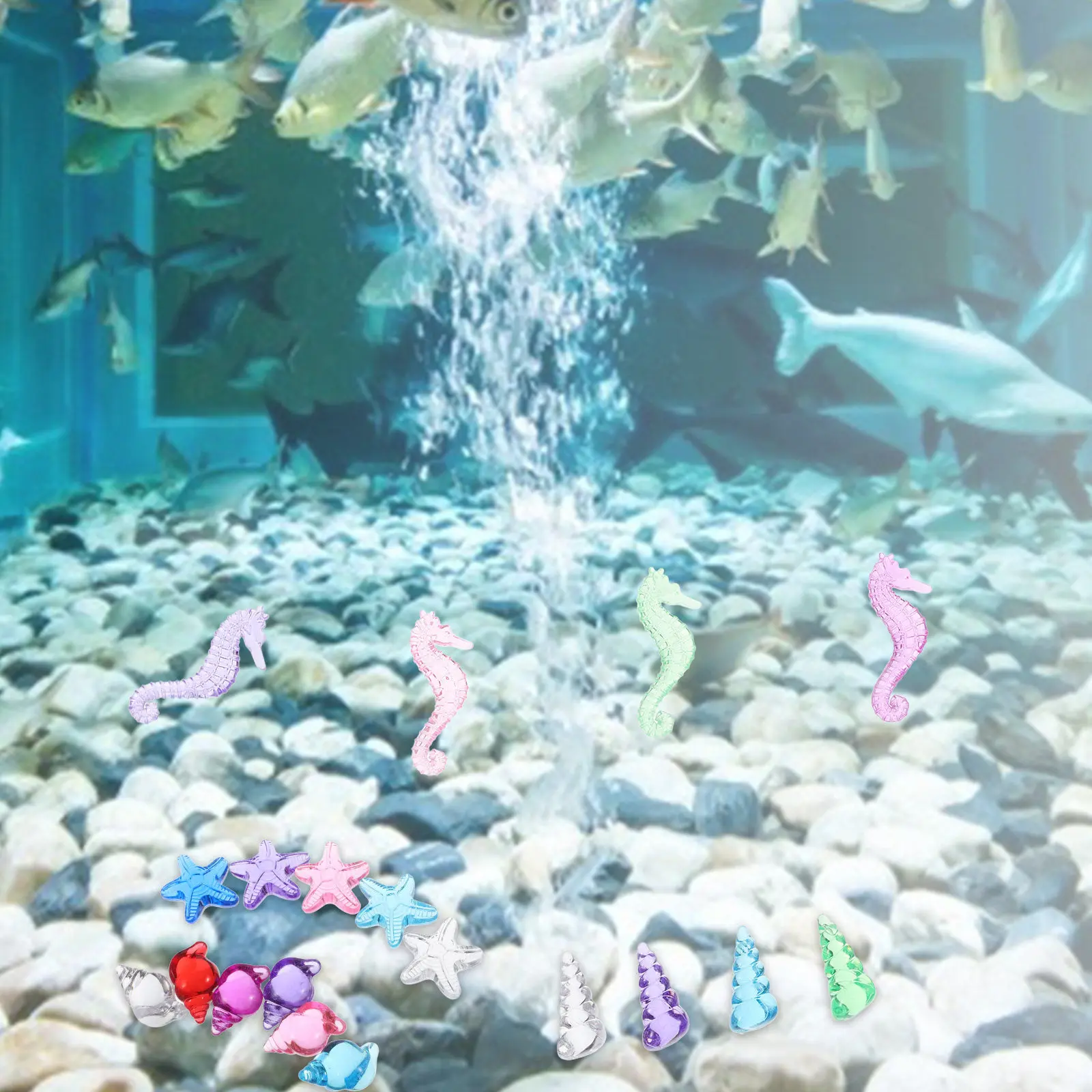 100Pcs Plastic Marine Animal Decor Mini Sea Creatures Vase Fillers Ocean Table Party Fish Tank Adornments Cute Marine Animal