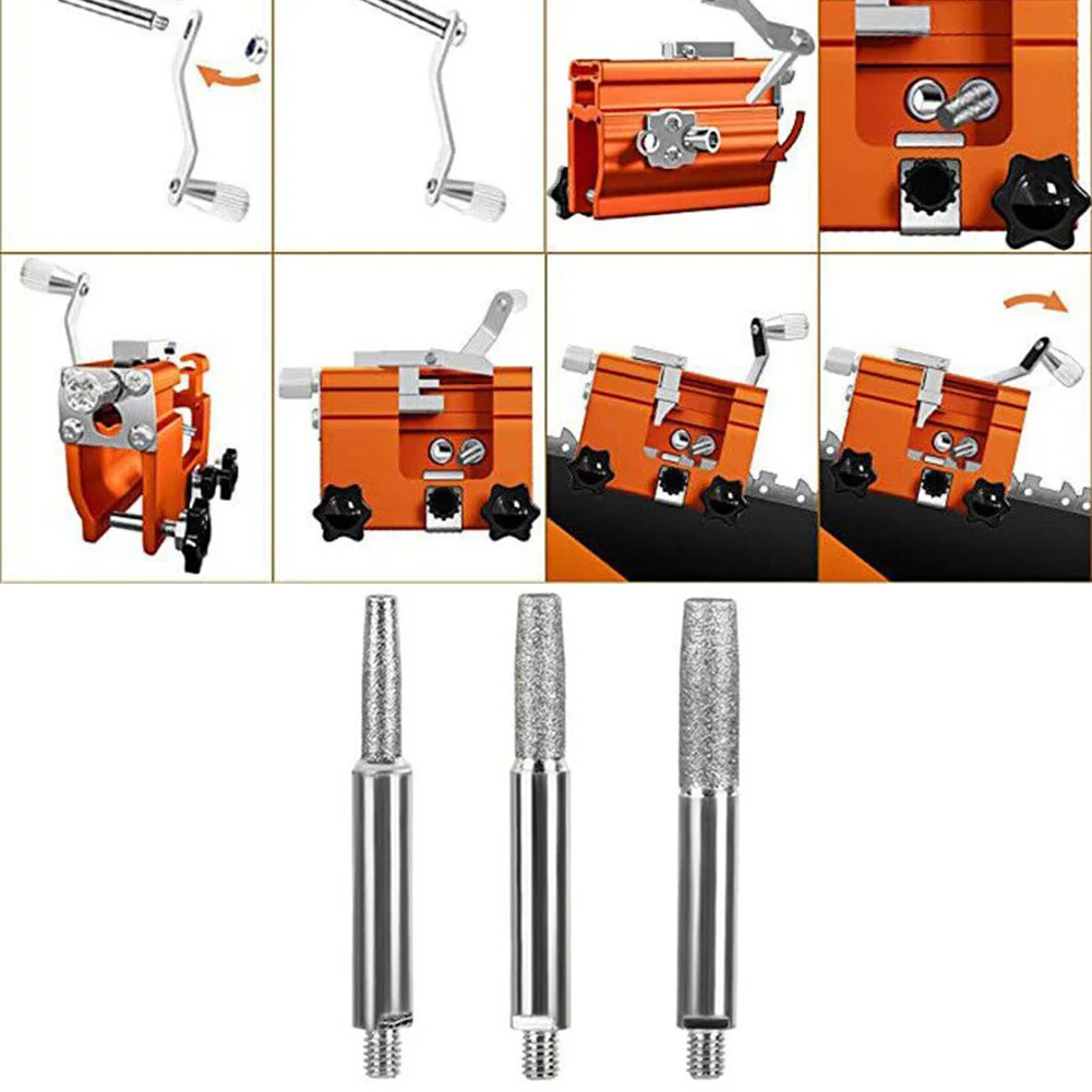 Cabezales de molienda duraderos para motosierra, amoladora de cadena manual fácil de usar, herramientas de molienda de tallado ligeras, 1 ud./3 uds.