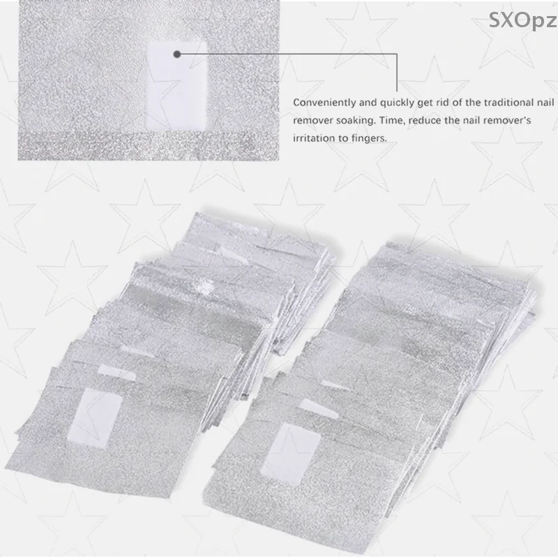 100 pz/scatola Nail Art Foil Polish Rimozione Foil Gel Wraps Remover Soak Off Foil Acrilico Nail Removal Wraps