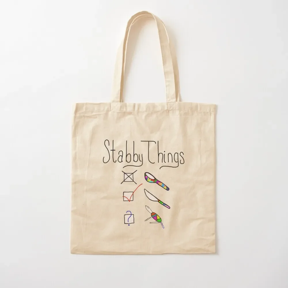 

Sid City Social Club - Stabby Things Tote Bag Canvas shoulder bag bags for women tote bag screen hand bags