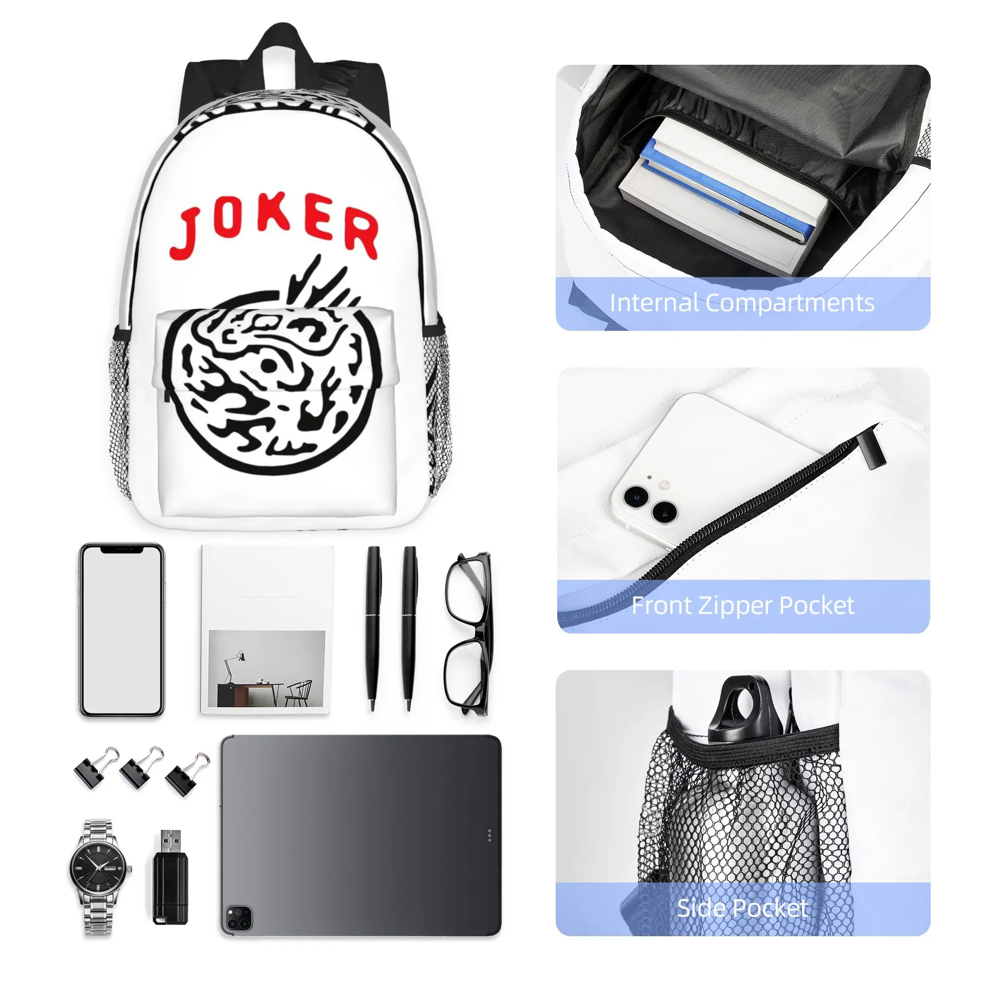 Mahjong Classic Joker Backpack Hot Sale Daypack Large Capacity Boys Girls BookBag Shoulder Bags for Men Women School Bag