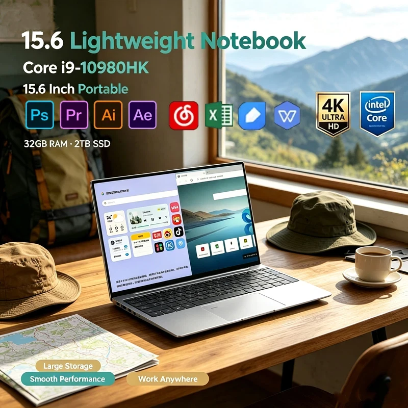 15.6" Ultra Slim Gaming Laptop, Intel I9‑10980HK,32GB 2TB NVMe SSD,Win11 Pro,WiFi6 BT5.2,4K HD for Business,Gaming & Office Use