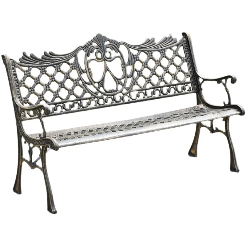 Outdoor Park Chair Bench Cast Iron Cast Aluminum Courtyard Outdoor Balcony Garden Double Leisure Backrest Bench Stool