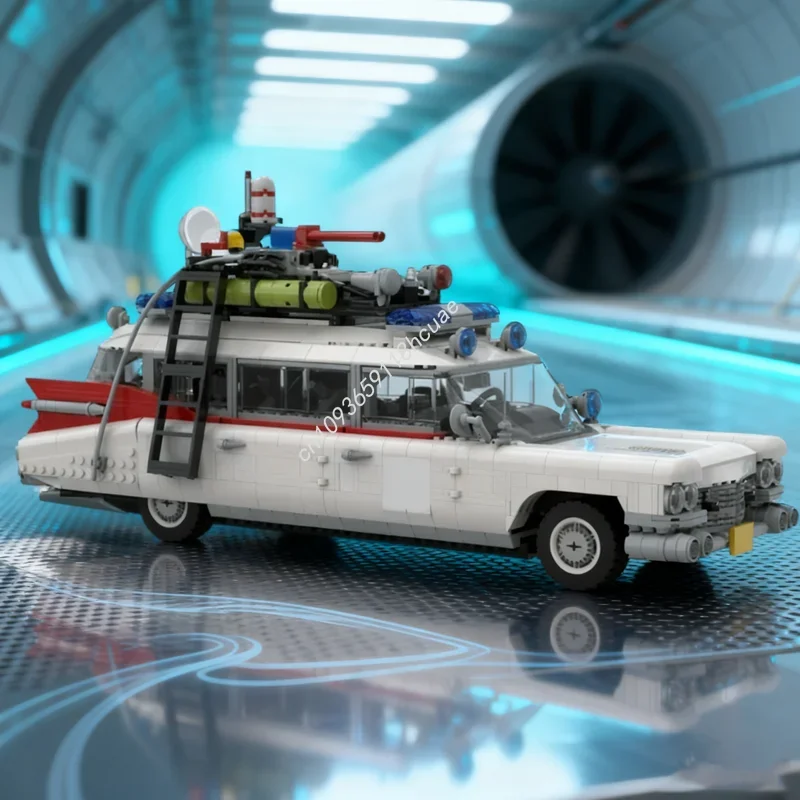 

3250 деталей MOC Ecto 1: Классическая модель из фильма, конструктор, архитектурная сборная модель, идея для творческой игрушки, подарок на Рождество для детей