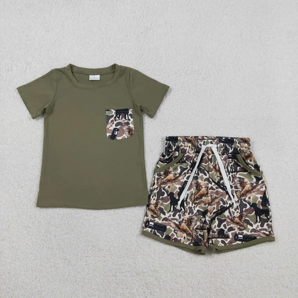 Hunting Eagle Camo Boys Shorts Set