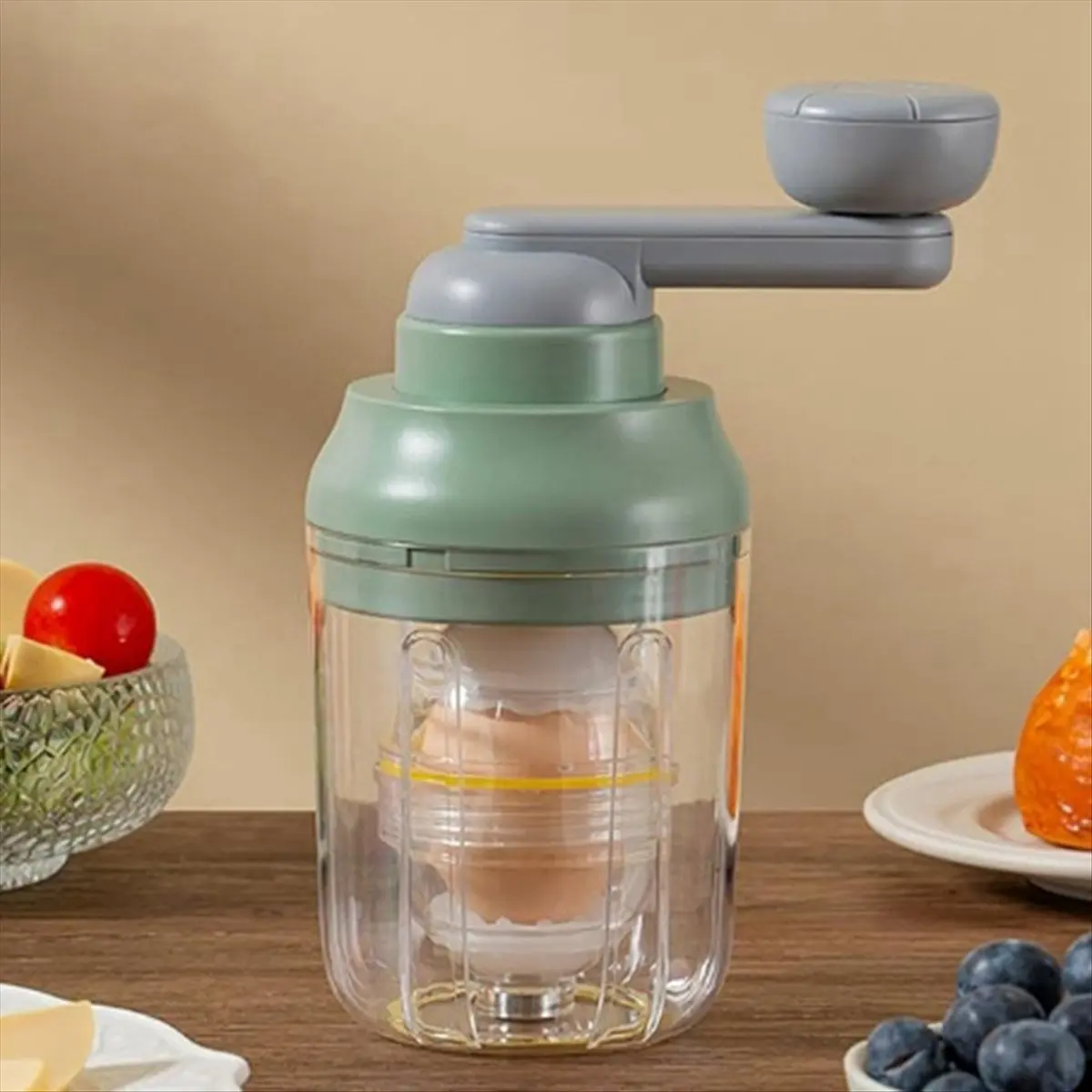 AT16 Manual Egg Shakers, Egg Spinner for Hard Boiled Eggs, Egg Mixer, Kitchen Gadgets Egg Spinner White