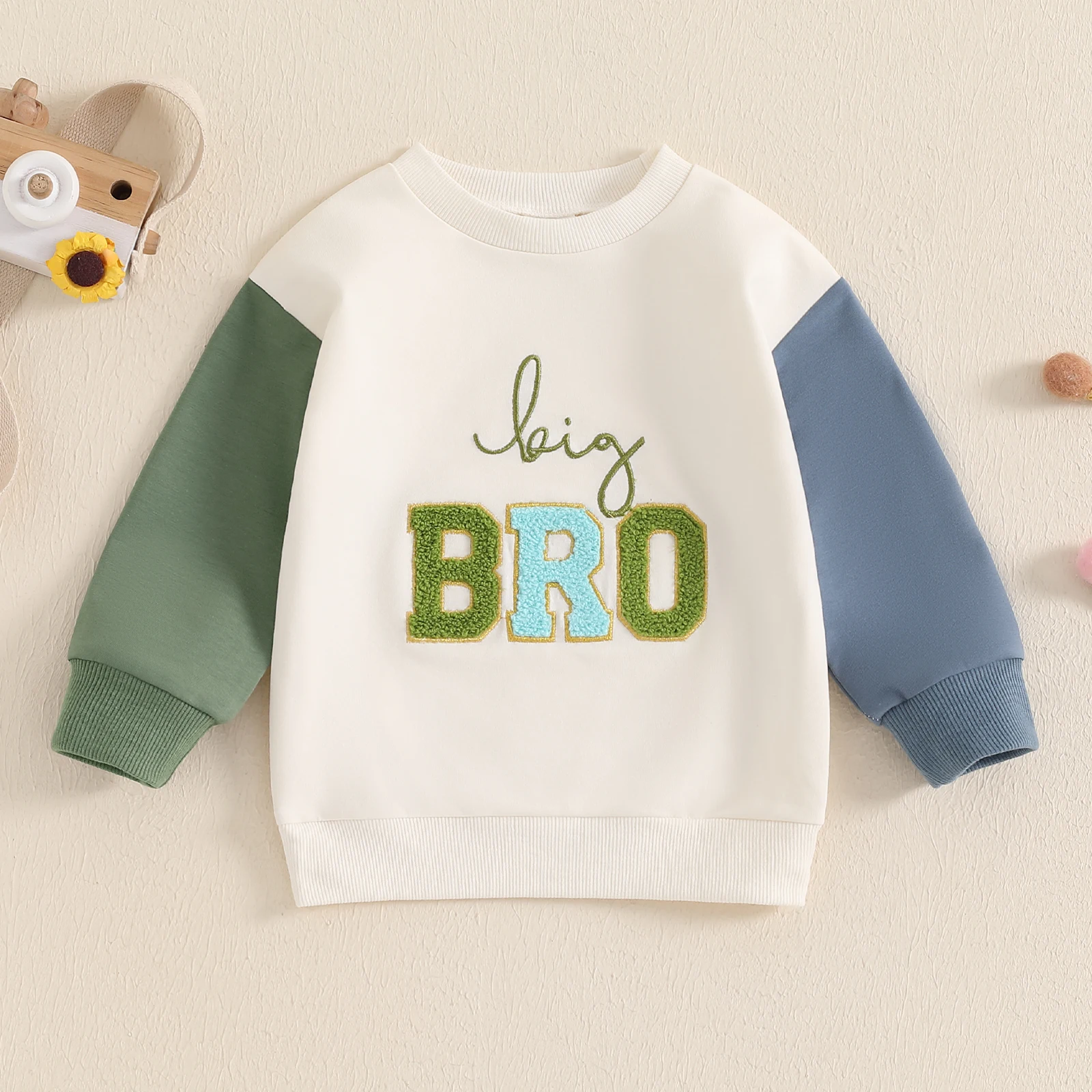 BeQeuewll Kids Girls Boys Sweatshirt Tops Autumn New Long Sleeve Letters Embroidery Hoodie Toddler Casual Pullover Clothes image 2