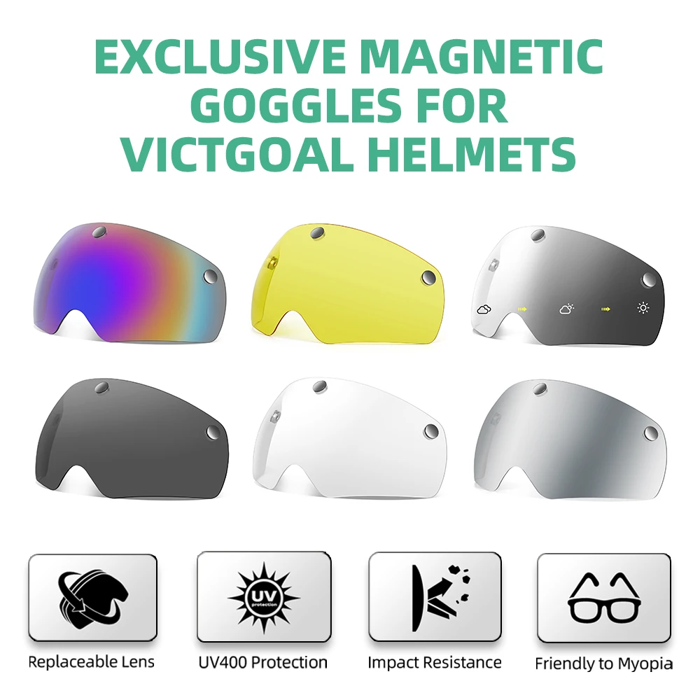 VICTGOAL fietshelm fotochrome lens magnetische lenzen fiets oog gepolariseerde bril UV400 sportbril MTB racefiets accessoires voor mannen