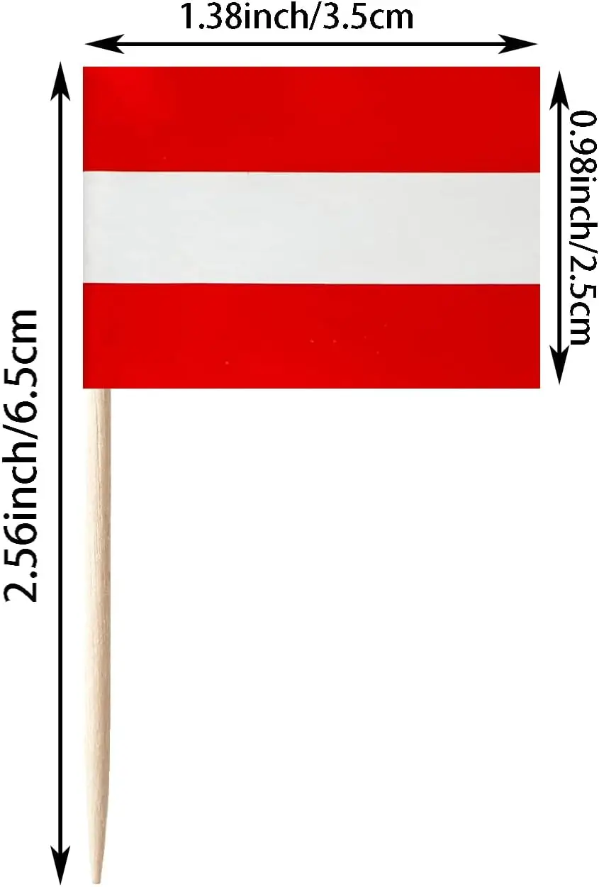 Austria Flag Austrian Toothpick Flags Cocktail Picks Mini Stick Cupcake Toppers Country Picks Party Decoration Celebration