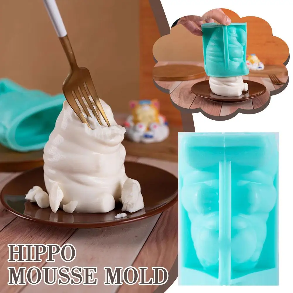 New Cute Internet Celebrity Baby Hippo Milk Jelly Silicone Mould Pudding Accessories Baking Silicone Pudding Mold Hippo Hom V6F6