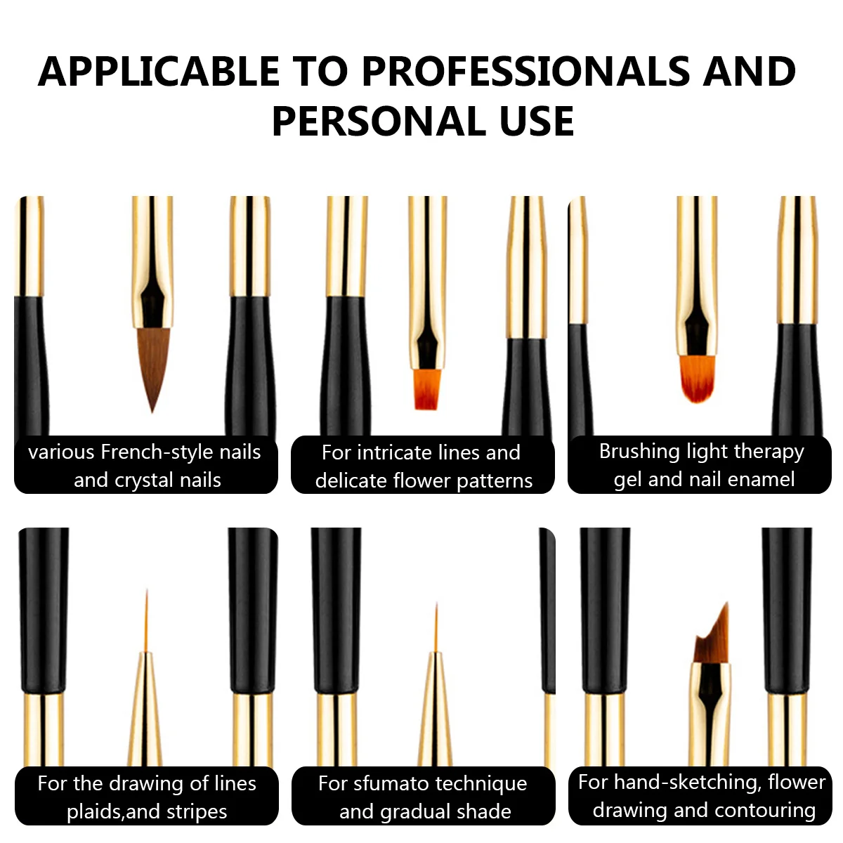 

4pcs Art Brush Set Painting Pen With Nylon Bristle For Fine Manicure Diy Tools Kit Nail Art Pen Brush Nail Tools Manicure