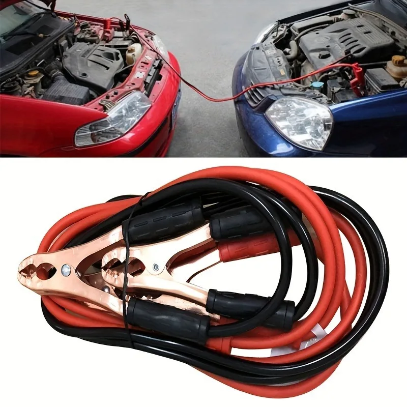 Car 12V Negative Positive Battery Charger Power Cable Clamp Alligator Clip Cable Heavy-Duty Jumper Cables: 500AMP 