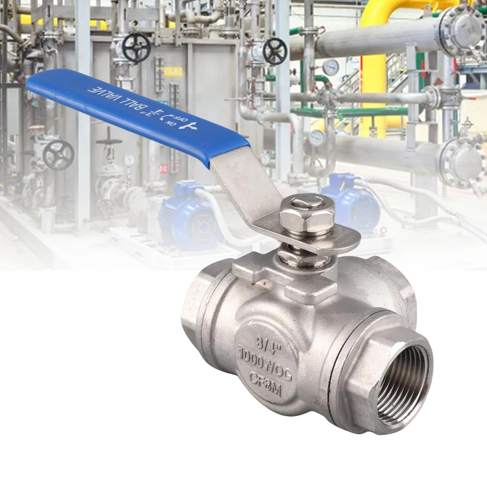 1 قطعة الفولاذ المقاوم للصدأ SUS304 الأنابيب ثلاثة طريقة الكرة صمام T نوع أنثى الموضوع 3/4 "DN20 الكرة صمام #6