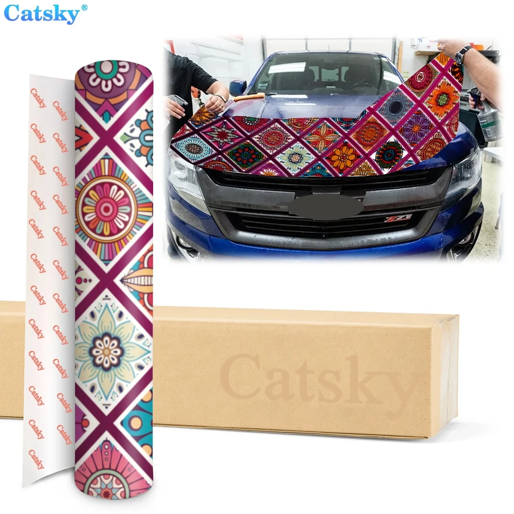 Ethnic Style Printstyle,Mandala,Car Floor Mats,Car hood wrap lion decal, bonnet vinyl sticker,  CUSTOM made to Fit Any Car